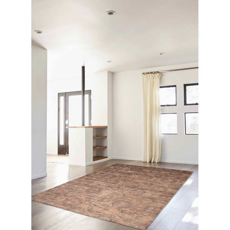 Tapis en laine brun clair noué à la main Heritage 12 pi 9 po x 18 pi 10 po