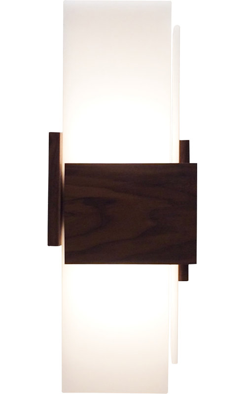 1 - Light LED Flush Mounted Sconce, Dark Stained, 2700K