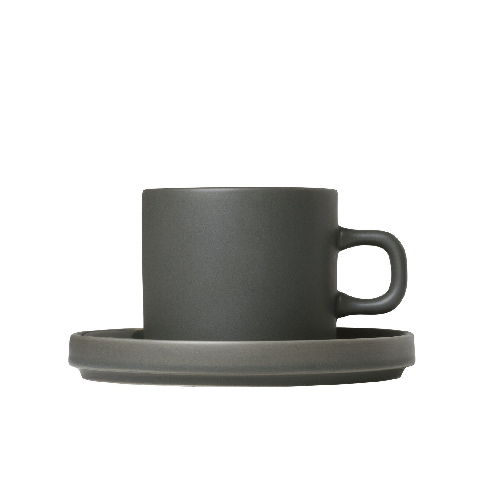 PILAR Stoneware Coffee Mug & Saucer, Agave Green