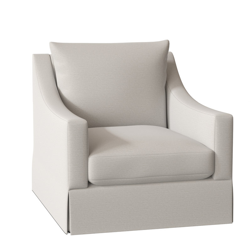 Grace 32.5" Wide Slipcovered Armchair, Swivel, White 5555-000
