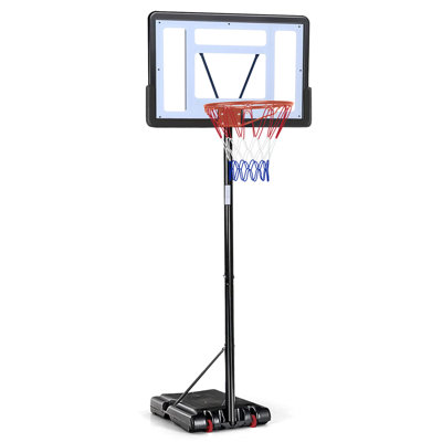 Panier de basketball extérieur, but de basketball réglable de 5,2 pi à 6,8 pi avec panneau arrière de 32 po et panier de 16 po, roues de support de basketball portables toutes saisons, pour enfants, jeunes adultes, gymnase intérieur, allée