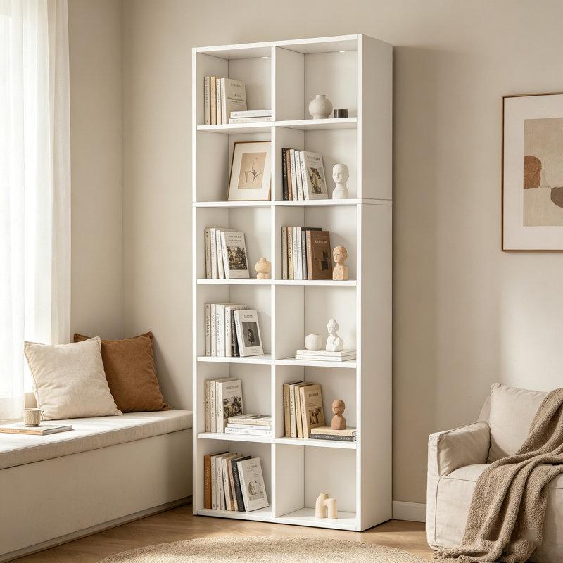 Bibliothèque moderne 70,9 ", 12 cubes pour la maison et le bureau