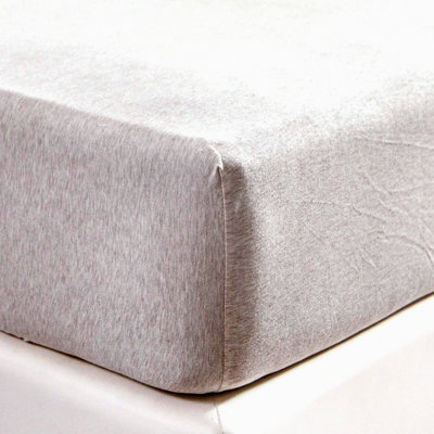 UltraSoft Beige Queen Jersey Knit Cotton Fitted Bottom Sheet - Deep Pocket 15-20" - Breathable & Comfy - No Flat Sheet or Pillow Cases - Bedding Accessory