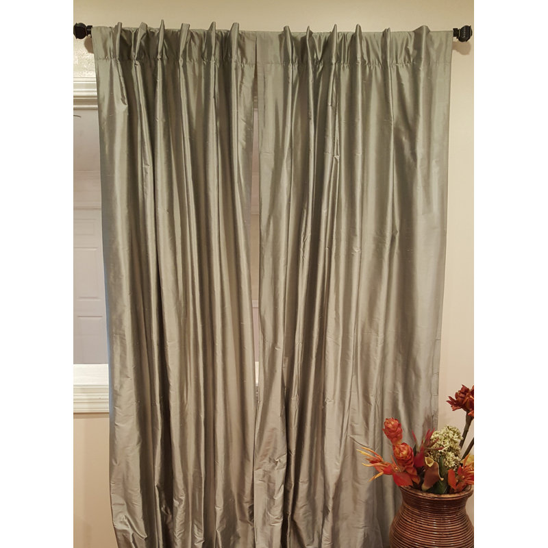 Silk Room Darkening Single Curtain Panel, 50" W x 108" L, Shadow