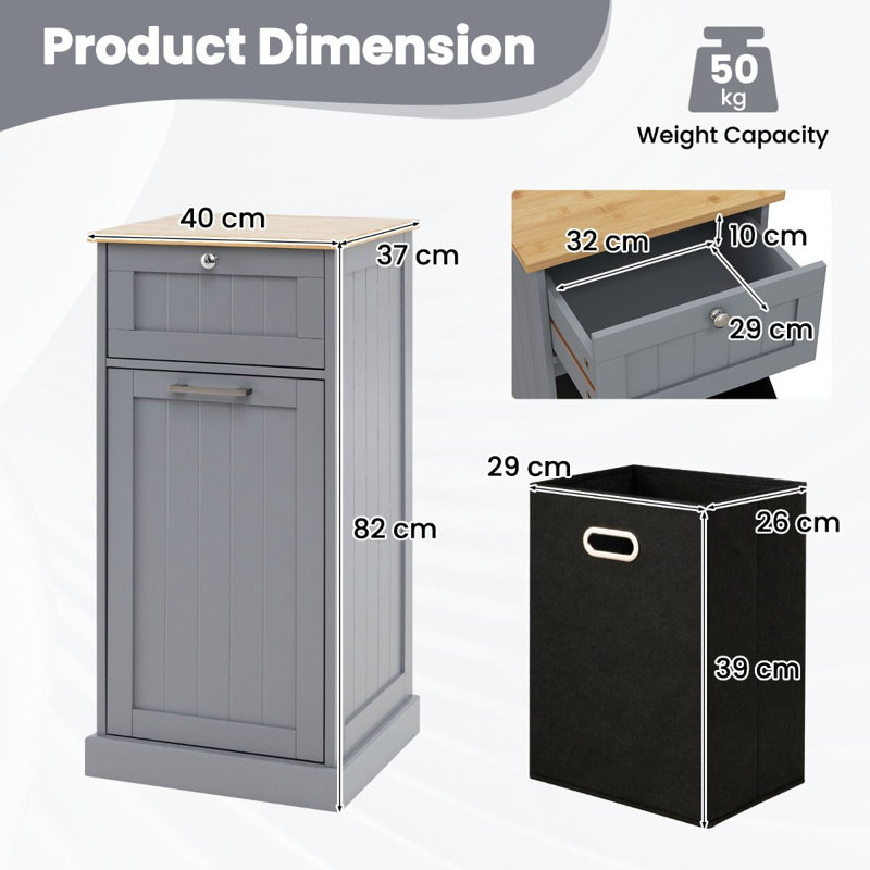 Laundry Hamper, Grey