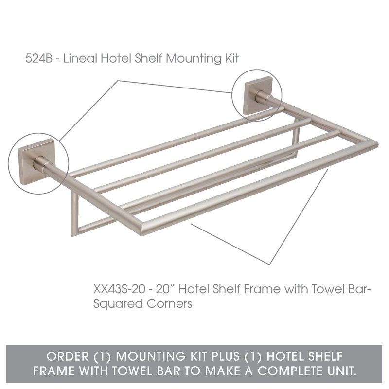 20" Hotel Shelf Frame with Towel Bar