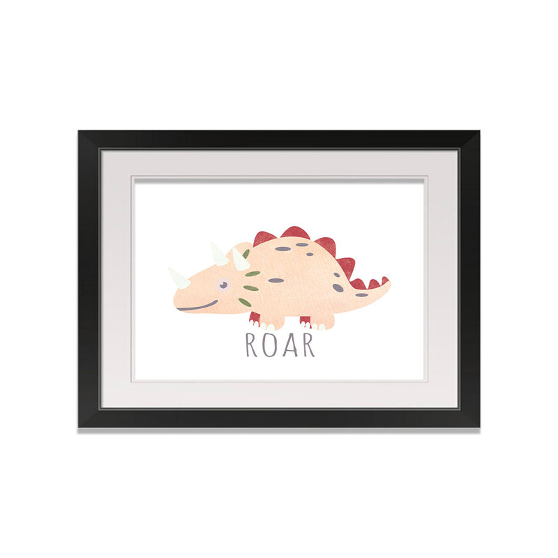 Roar Simple Dino, art encadré différent, H 30 po x l 20 po x P 1 po