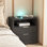 Table de chevet de rangement pour chambre à coucher noire