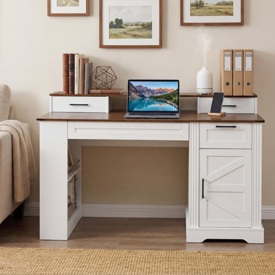 Bureau de ferme avec armoire de rangement et station de charge