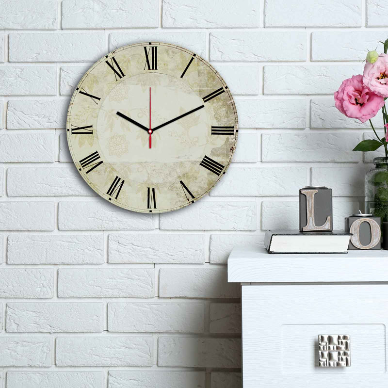 Horloge murale élégante Elegant, 11,8 pouces de diamètre | 100% panneau de fibres à densité moyenne avec une épaisseur de 0,2 pouce | Design élégant pour la maison ou le bureau | La montre moderne ajoute de la sophistication à n'importe quel espa
