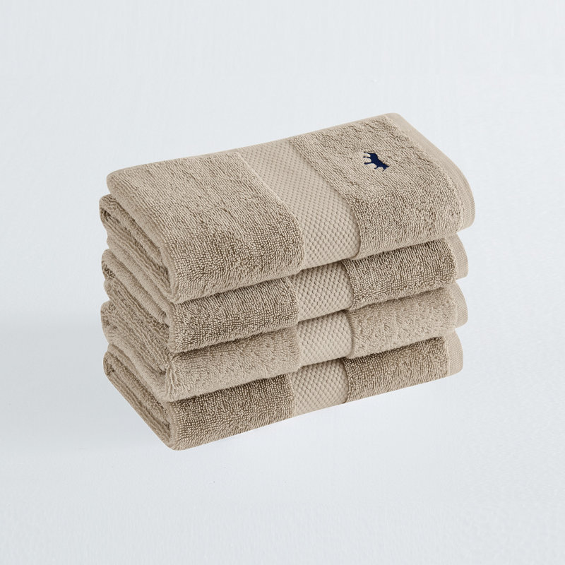 Royal Turkish Cotton 4 Pack Hand Towel, Khaki