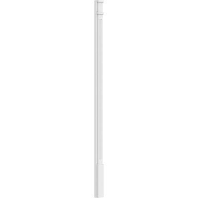 TruCraft Fluted Pilaster w/ Decorative Capital & Base, 4"W x 82"H x 2"P Base Can Be Trimmed Up To 6 5/8", Architectural Grade PVC, Sold As Pair
