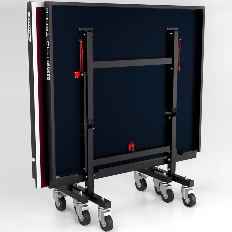 Table de ping-pong pliable rouge avec roues verrouillables, table de tennis de table mobile d'intérieur, Rouge