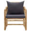 Chaise de patio pour l'extérieur avec coussins en bambou-1224302656