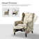 Celia Upholstered Manual Recliner with Classic Wing Back and Solid Vase-Shape Wooden Legs