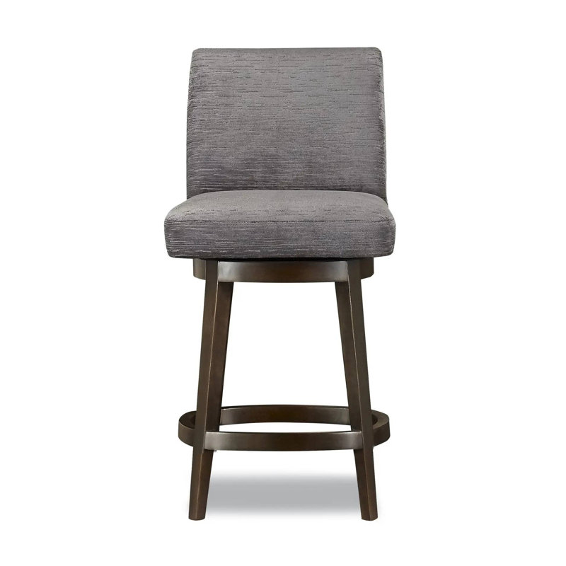 Swivel Upholstered Bar Stool with Solid Wood Frame, Bray