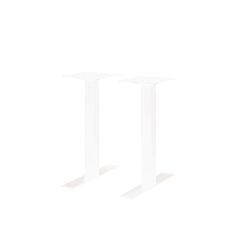 Uptown White Powder-Coated Steel Dining Table Base Set