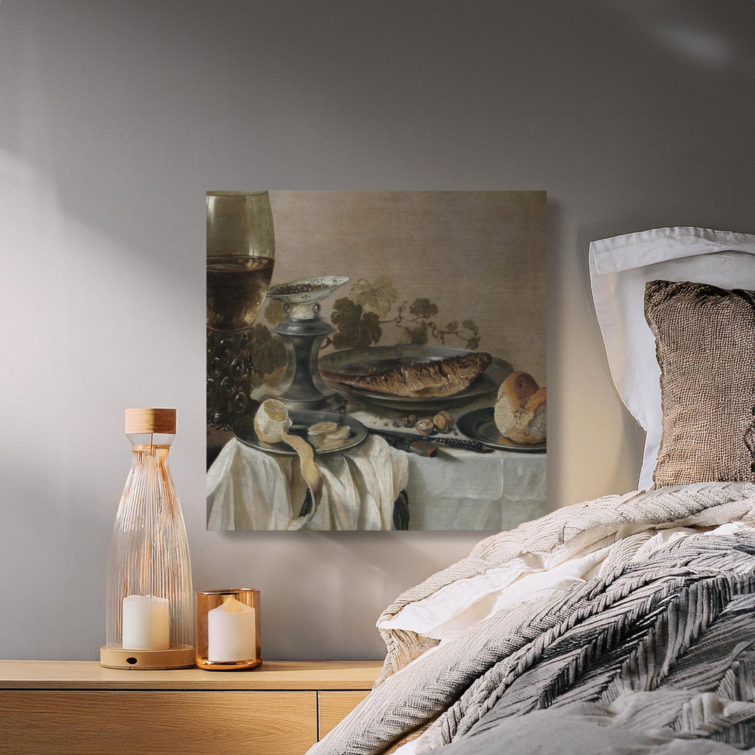 Still Life Canvas Wall Art, Fish Canvas Print, Dutch Masterpiece Art, Gallery Wrapped Canvas, Ready to Hang, Kitchen Decor, Archival Quality