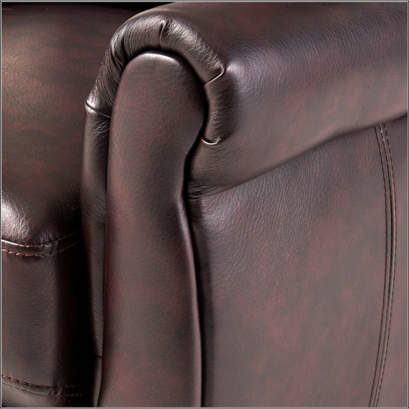 Fauteuil inclinable Alvena, Similicuir bourgogne