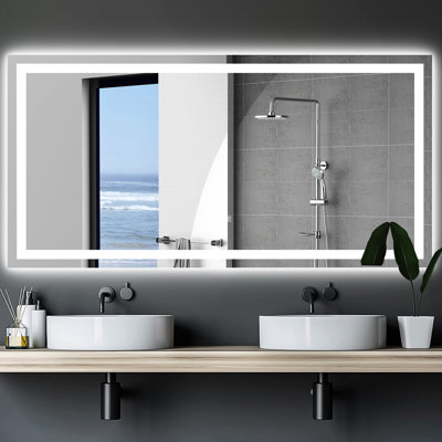 Led Mirror For Bathroom Use 72"36" - Fog, Dimming Available, Color Alterable, Easy Installation Lighting Option, Variable Color, Effortless Installment