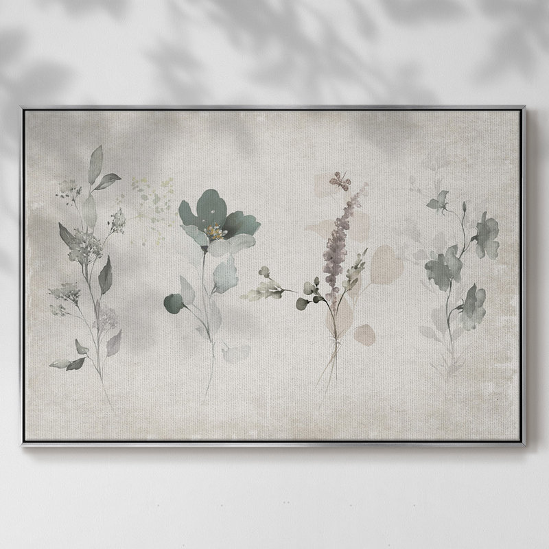 Arrangement rétro encadré sur toile, Silver, H 17 po x l 25 po x P 2 po