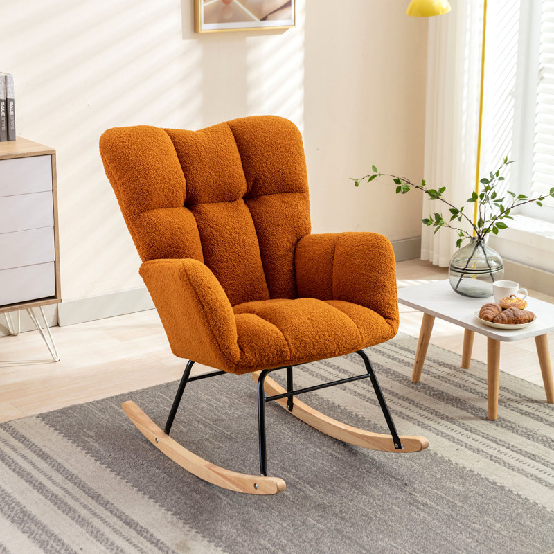 Chaise berçante moderne Marsa, Caramel Teddy