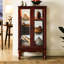 Vitrine en cerisier avec panneau en miroir et dossier intérieur poids 49,29 lb