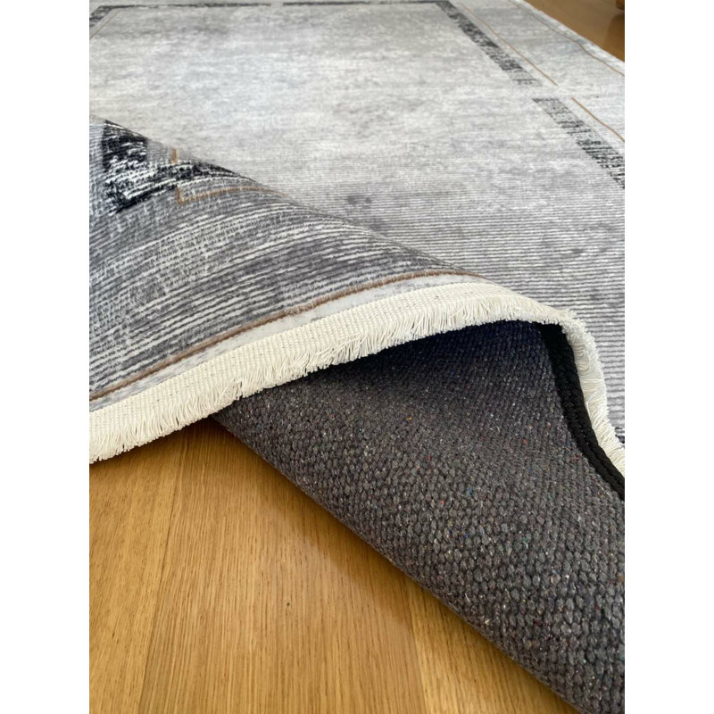 Tapis en coton avec envers antidérapant Lanney, Rectangle 5 pi 3 po x 8 pi 10 po