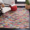 Tapis ivoire / bleu en cuir tissé à la main Knightsville