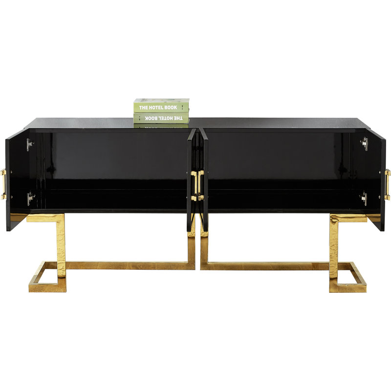 Beth 64" Wide Sideboard, Gold/Black