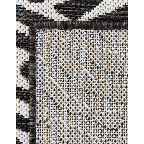 Unique Loom Black/White Indoor/Outdoor Rug & Reviews | Wayfair