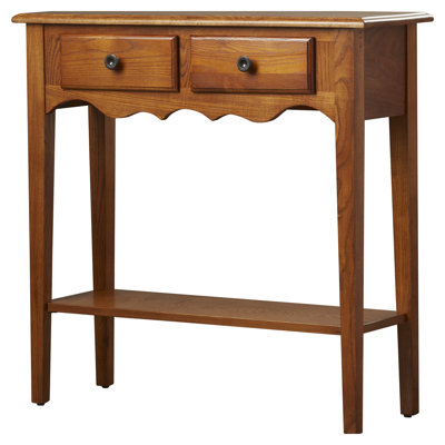 Petite Solid Wood Console in Medium Oak