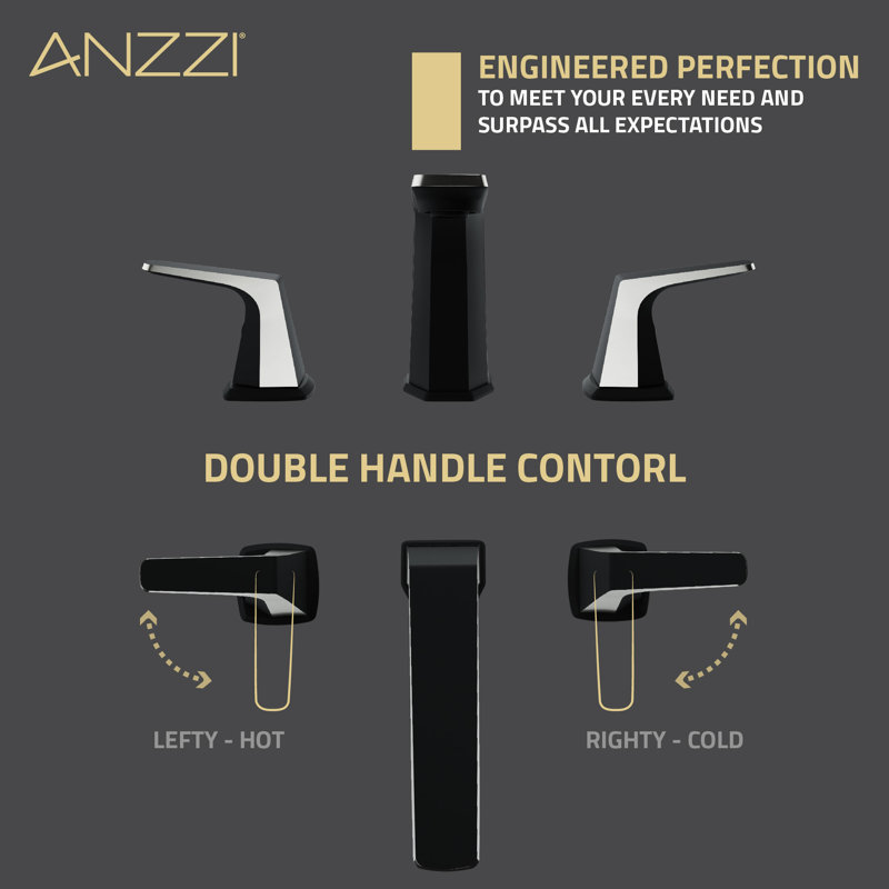 Matte Black and Brushed Nickel 2-Handle Widespread Bathroom Faucet