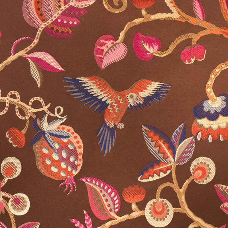 Tissu oiseaux du paradis, Châtaigne