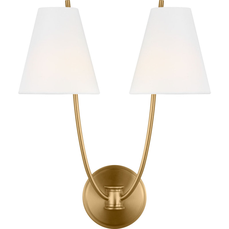 Marina 18 Double Sconce, Burnished Brass