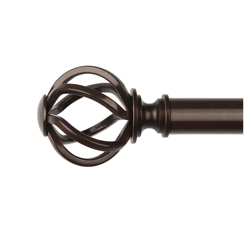 Curtain Pole 80 To 148 Cm, Twisted Cage Finials, Bronze