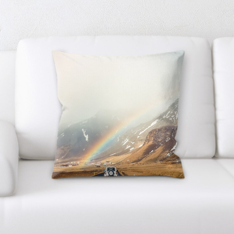 Rainbow Microsuede Reversible Throw Pillow