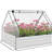 Outsunny Raised Garden Bed with Mini Greenhouse, Galvanized Outdoor Planter Box with Cover, for Herbs and Vegetables, Use for Patio, Garden, Balcony, White Cover and Silver Planter-379331565