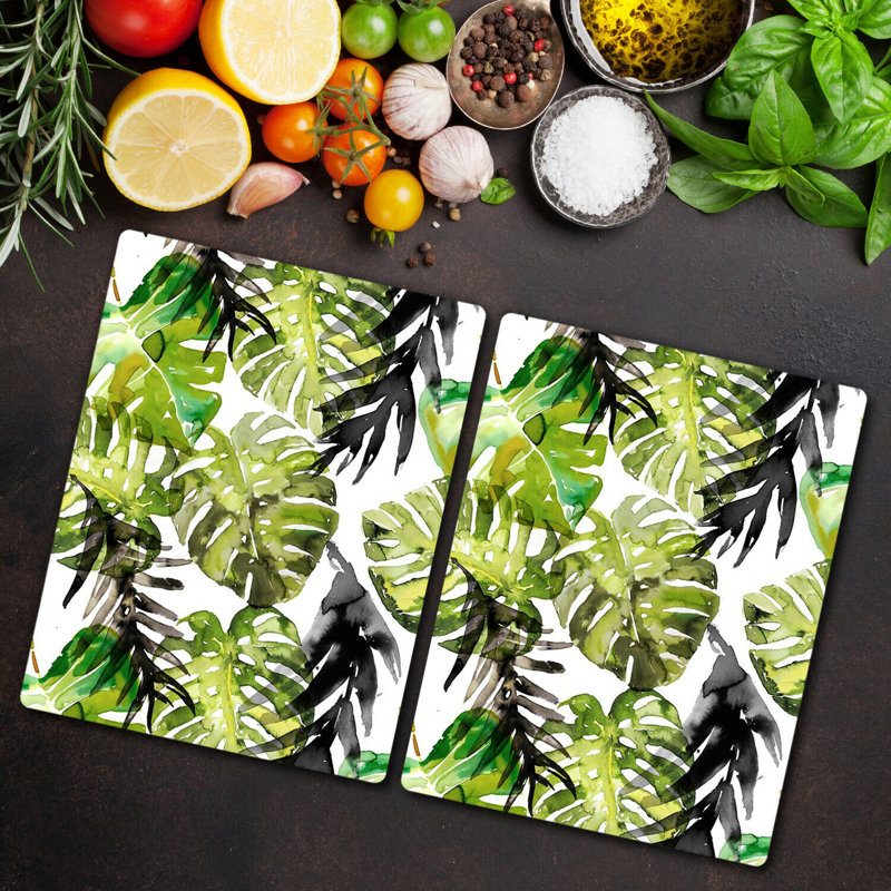 Arcanum Palm Trees Leaf Tropical Chopping Board, 30cm L x 52cm W