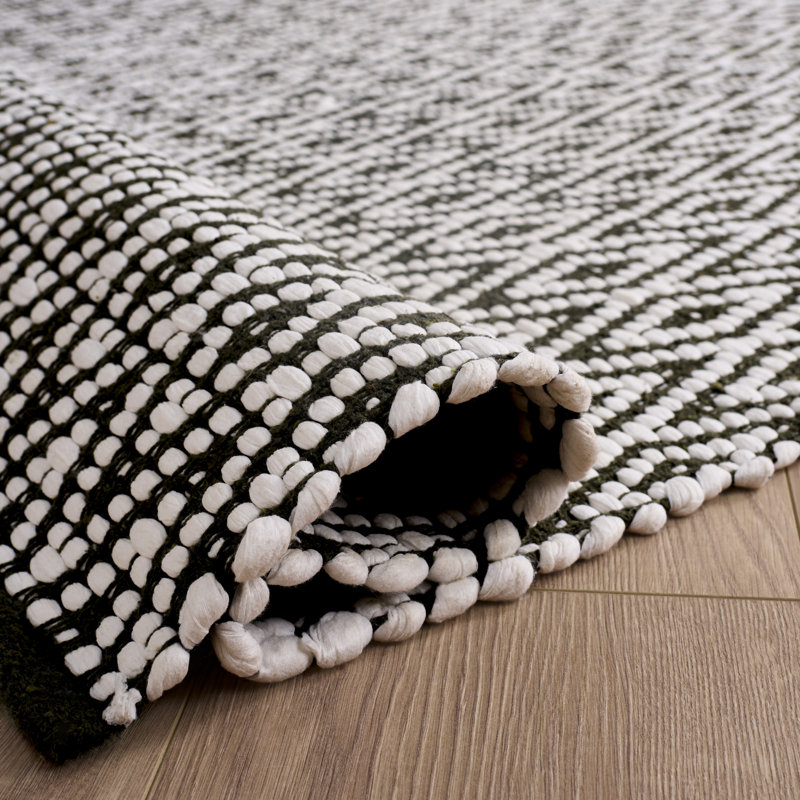 Chindi en papier tissé à la main à 80% Montauk 176 Tapis géométrique lavable à la machine 20% coton, Square 6'
