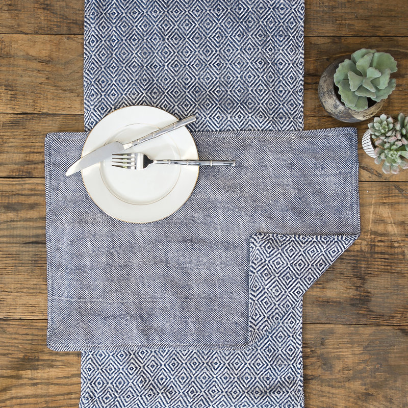 Geometric Table Runner, Gray