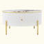 Modern Round Coffee Table With 2 Large Drawers Storage Accent Table