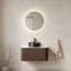 Meuble-lavabo et lavabo flottant Modern Modern, lavabo en céramique durable et solution de rangement pour petits espaces, finition noyer foncé élégant