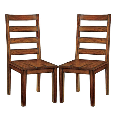 Wooden Dining Chairs In Tobacco Oak, Of 2 - Back For House Use 2 Oak Furniture Area