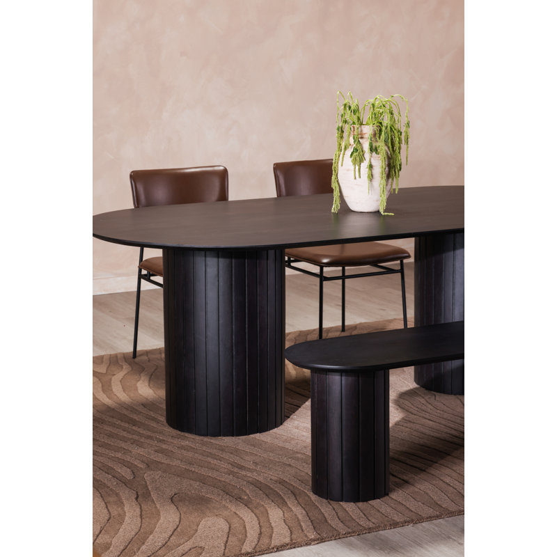 Povera Solid Wood Bench, Black