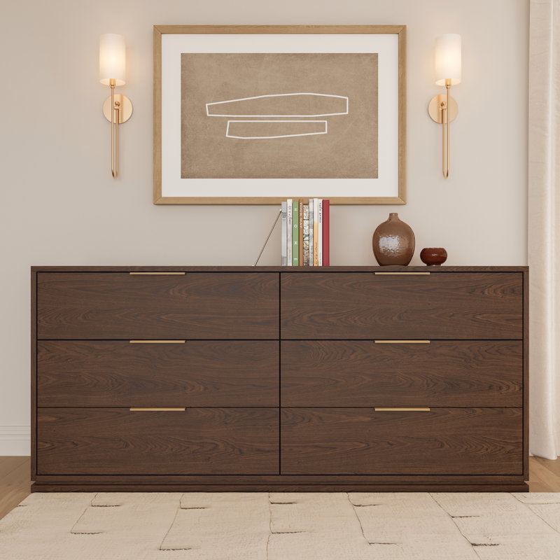Commode 6 tiroirs Milano, Noyer