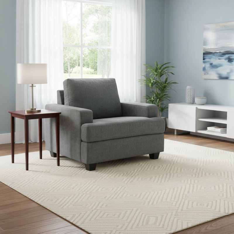 Fauteuil d'appoint moderne en tissu gris