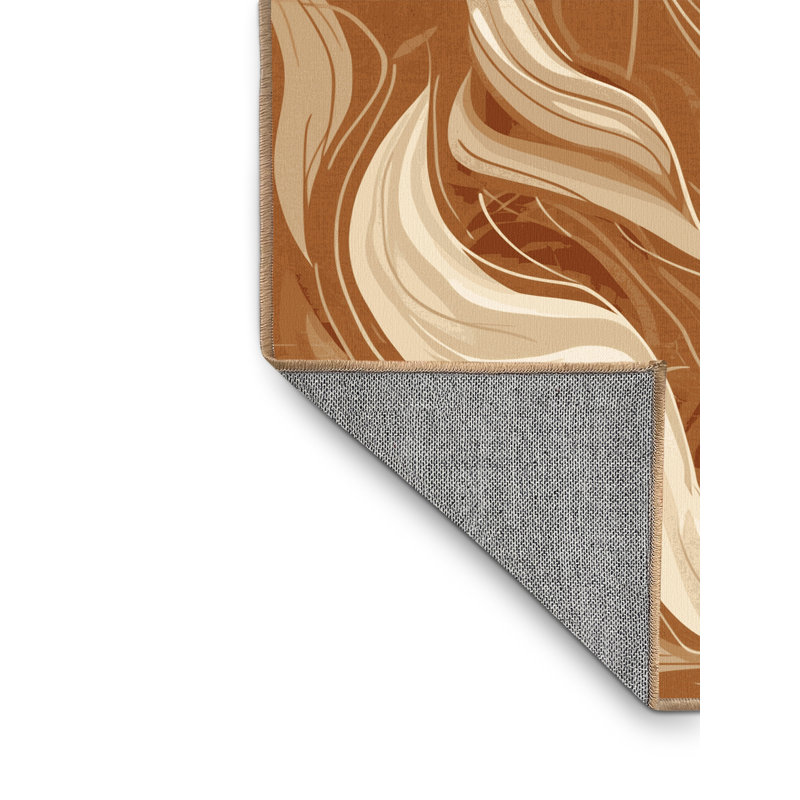 Tapis éclectique abstrait brun brun clairune, 4 x 2