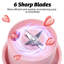 Portable blender for shakes and smoothies, 340ml, mini blender with handle, 6 blades, waterproof, blue-1515973310