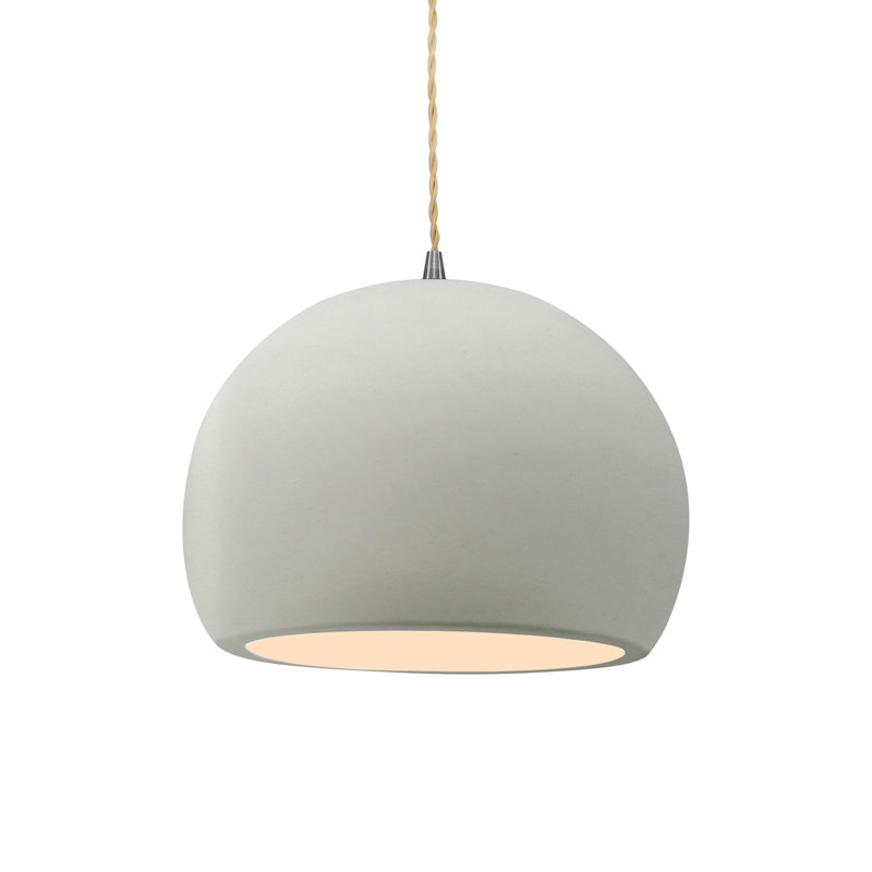 Luminaire suspendu à 1 lumière Aschwin, H 7,75 po x l 10 po x P 10 po, Laiton antique, Béton